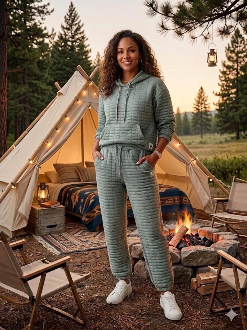 Avalanche Women’s Quilted Hoodie & Joggers Set - Sage Green Size M